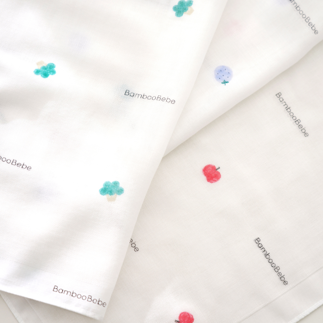 밤부베베 Bamboobebe Signature Gauze Handkerchief Yummy Veggie (6 pcs)
