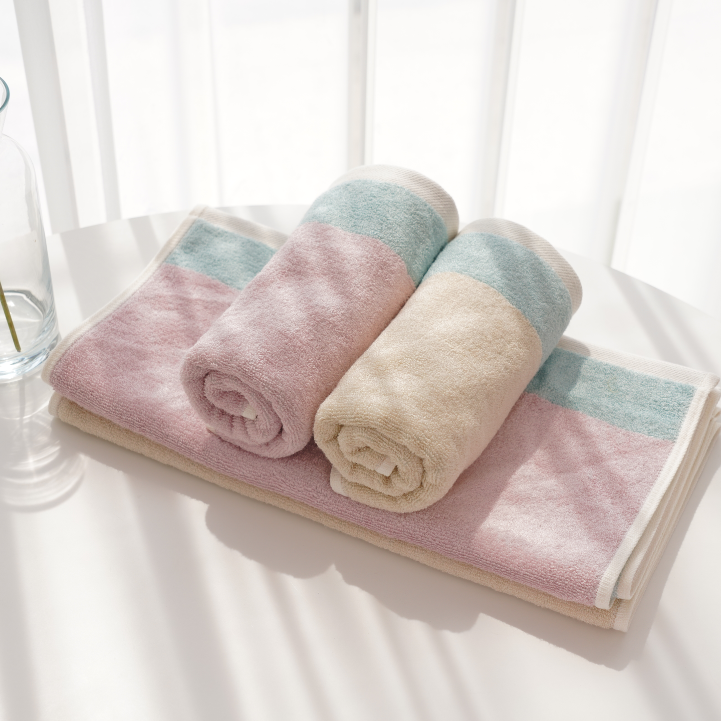 밤부베베 Bamboobebe Dual Colour Face Towel