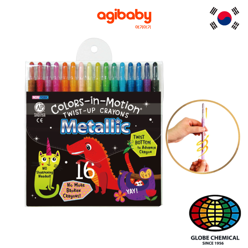 Colors-in-Motion 16 Metallic Twistable Crayons