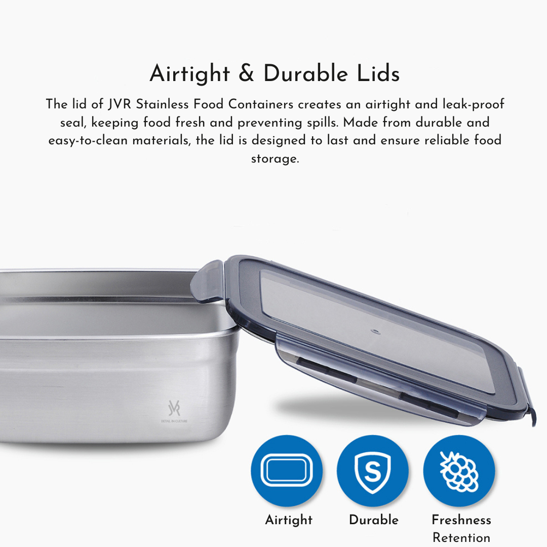 JVR Premium Stainless Steel Airtight Food Container