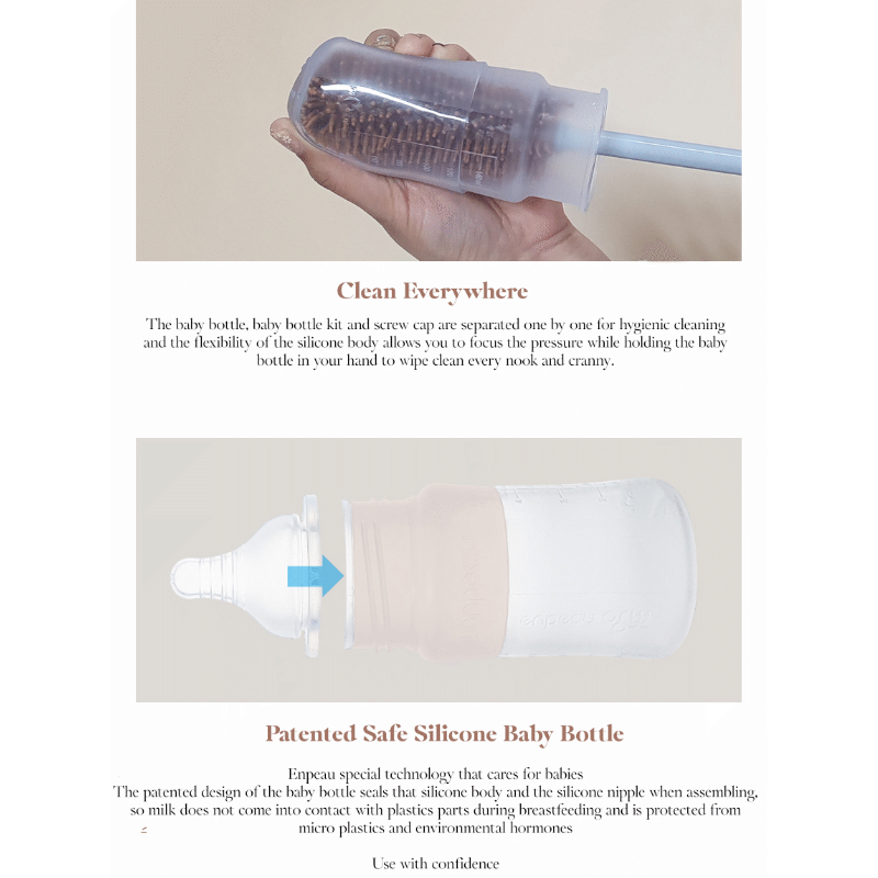 Enpeau Silicone Baby Bottles and Teats (FDA Approved)