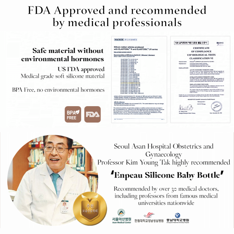 Enpeau Silicone Baby Bottles and Teats (FDA Approved)