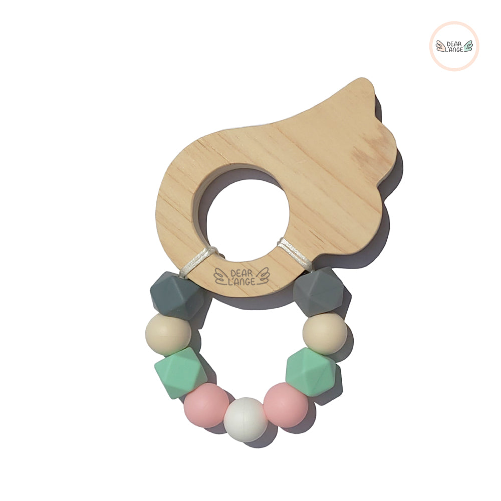 Dear L'Ange Hinoki Wooden Teether Toy Wing Design
