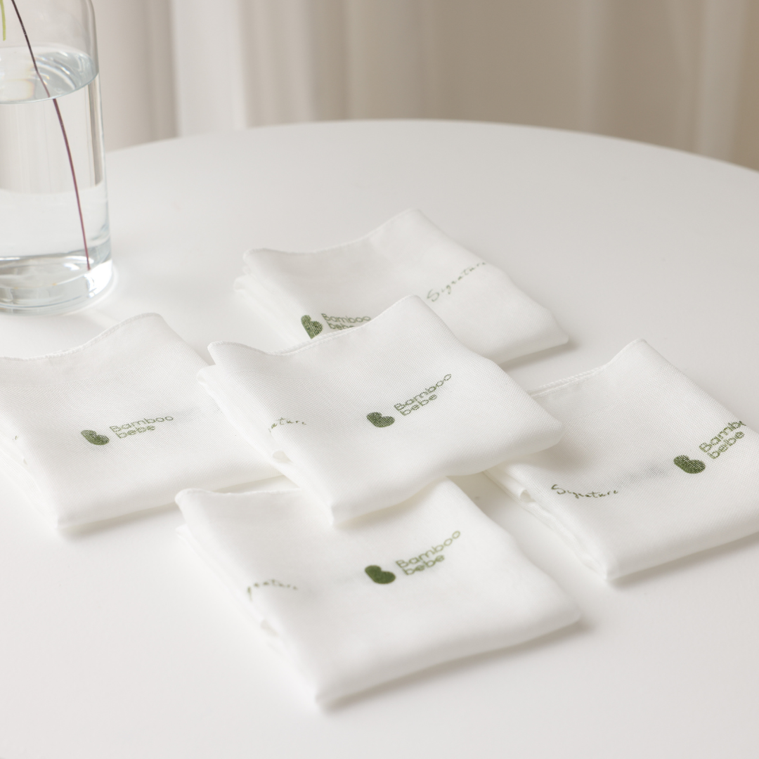 밤부베베 Bamboobebe Signature Gauze Handkerchief Pure 5pcs/10pcs