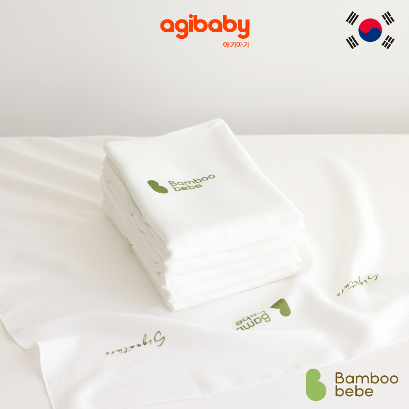 밤부베베 Bamboobebe Signature Pure Bath Towel Cloth Diaper Swaddle Blanket(5pcs)