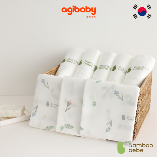 밤부베베 Bamboobebe Signature Bath Sheet Flower Buds (3pcs)