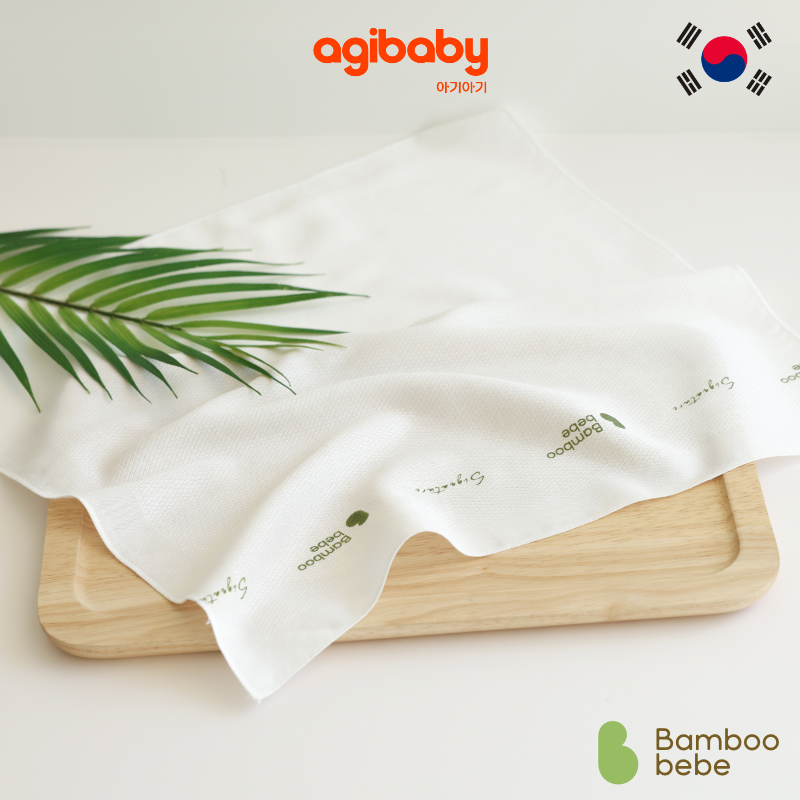 밤부베베 Bamboobebe Signature Embossed Gauze Handkerchief Pure