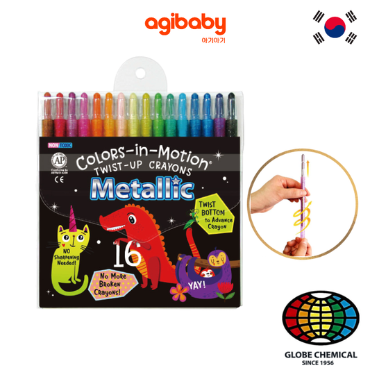 Colours-in-Motion 16 Metallic Twistable Crayons