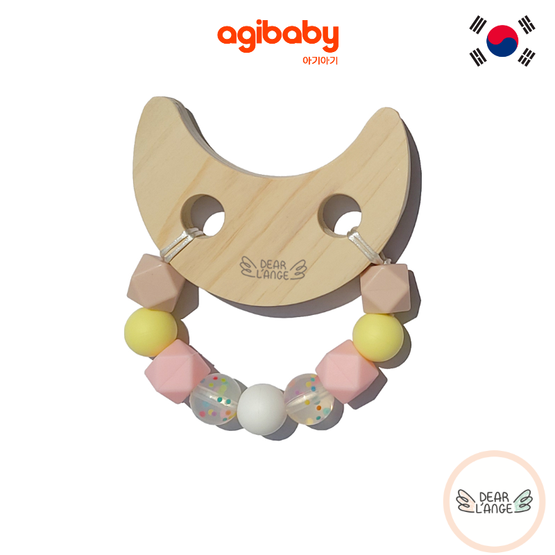 Dear L'Ange Hinoki Wooden Teether Toy Moon Design
